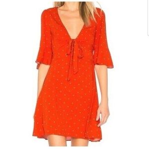 Mini Dress Sz 6 All Your Polka Dot Front Knot Multicolor